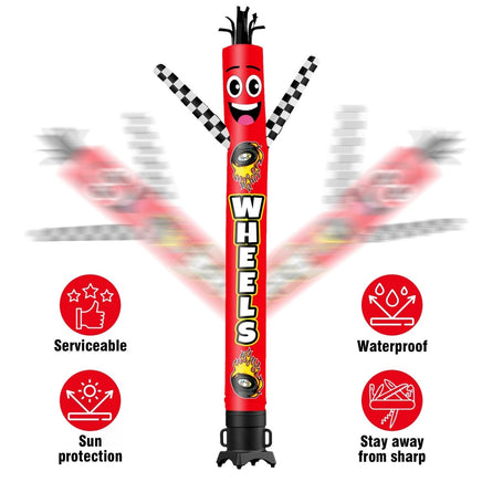 6 10 15 20FT Tall Wheels Waving Inflatable Tube Man(Blower Not Included) - goodeny