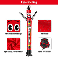 6 10 15 20FT Tall Wheels Waving Inflatable Tube Man(Blower Not Included) - goodeny