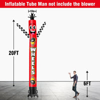 6 10 15 20FT Tall Wheels Waving Inflatable Tube Man(Blower Not Included) - goodeny