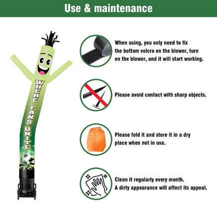 6 10 15 20FT Tall Where Fans Unite Waving Inflatable Tube Man(Blower Not Included) - goodeny
