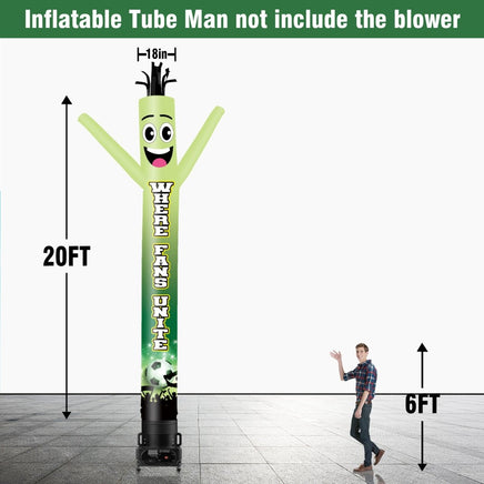 6 10 15 20FT Tall Where Fans Unite Waving Inflatable Tube Man(Blower Not Included) - goodeny