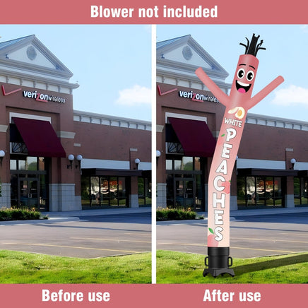 6 10 15 20FT Tall White Peach Waving Inflatable Tube Man(Blower Not Included) - goodeny