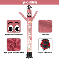 6 10 15 20FT Tall White Peach Waving Inflatable Tube Man(Blower Not Included) - goodeny