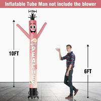 6 10 15 20FT Tall White Peach Waving Inflatable Tube Man(Blower Not Included) - goodeny