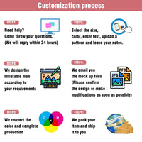 6 10 15 20FT Tall White Peach Waving Inflatable Tube Man(Blower Not Included) - goodeny