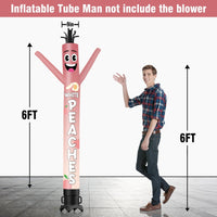 6 10 15 20FT Tall White Peach Waving Inflatable Tube Man(Blower Not Included) - goodeny