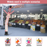 6 10 15 20FT Tall White Peach Waving Inflatable Tube Man(Blower Not Included) - goodeny