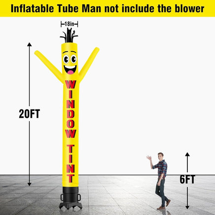 6 10 15 20FT Tall Window Tint Waving Inflatable Tube Man(Blower Not Included) - goodeny