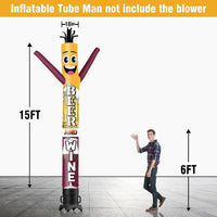 6 10 15 20FT Tall Wine And Beer Waving Inflatable Tube Man(Blower Not Included) - goodeny