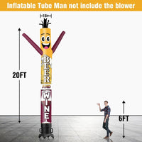 6 10 15 20FT Tall Wine And Beer Waving Inflatable Tube Man(Blower Not Included) - goodeny