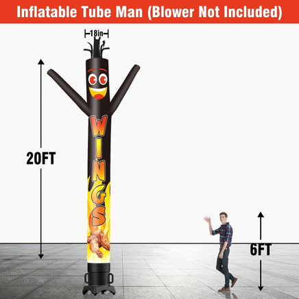 6 10 15 20FT Tall Wings Waving Inflatable Tube Man(Blower Not Included) - goodeny