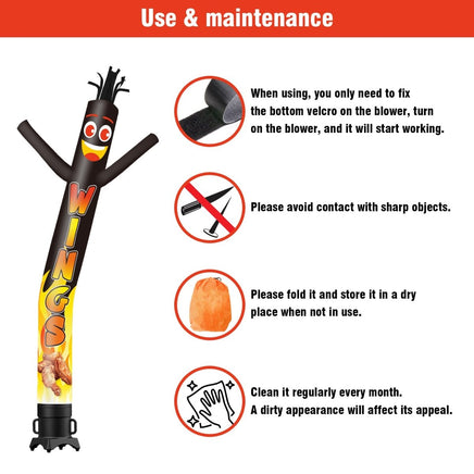 6 10 15 20FT Tall Wings Waving Inflatable Tube Man(Blower Not Included) - goodeny
