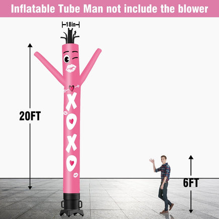 6 10 15 20FT Tall XOXO Waving Inflatable Tube Man(Blower Not Included) - goodeny