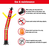 6 10 15 20FT Tall Yard Sale Waving Inflatable Tube Man(Blower Not Included) - goodeny