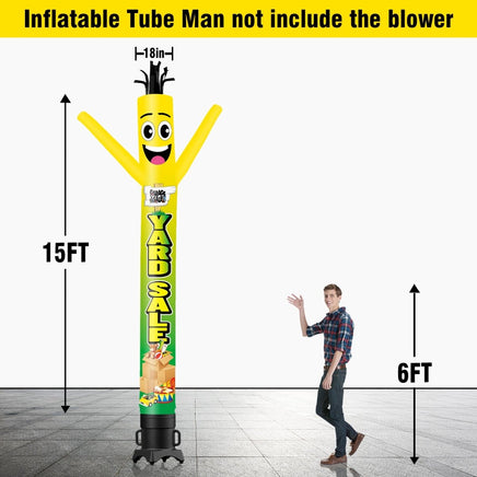 6 10 15 20FT Tall Yard Sale Waving Inflatable Tube Man(Blower Not Included) - goodeny