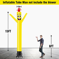 6 10 15 20FT Tall Yellow Waving Inflatable Tube Man(Blower Not Included) - goodeny