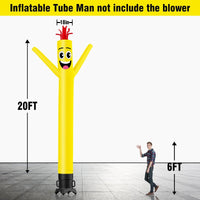 6 10 15 20FT Tall Yellow Waving Inflatable Tube Man(Blower Not Included) - goodeny