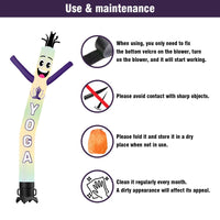 6 10 15 20FT Tall Yoga Waving Inflatable Tube Man(Blower Not Included) - goodeny