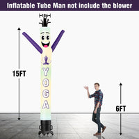 6 10 15 20FT Tall Yoga Waving Inflatable Tube Man(Blower Not Included) - goodeny
