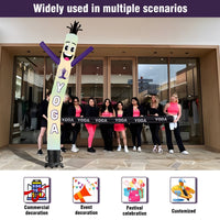 6 10 15 20FT Tall Yoga Waving Inflatable Tube Man(Blower Not Included) - goodeny