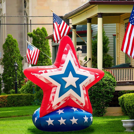 6FT 4th of July Inflatable Decoration with LED Lights – USA Star 01 - goodeny
