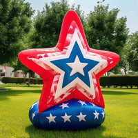 6FT 4th of July Inflatable Decoration with LED Lights – USA Star 01 - goodeny