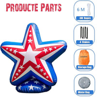 6FT 4th of July Inflatable Decoration with LED Lights – USA Star Outdoor Decor - goodeny