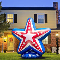 6FT 4th of July Inflatable Decoration with LED Lights – USA Star Outdoor Decor - goodeny
