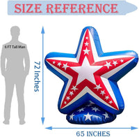 6FT 4th of July Inflatable Decoration with LED Lights – USA Star Outdoor Decor - goodeny