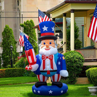 6FT 4th of July Inflatable Uncle Sam with Rocket - LED Yard Decoration - goodeny