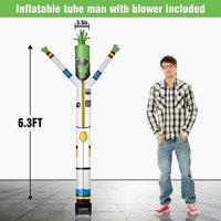 6FT Alien Inflatable Tube Man with Blower (5.5'' Diameter) and Built - in LED - goodeny