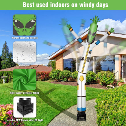 6FT Alien Inflatable Tube Man with Blower (5.5'' Diameter) and Built - in LED - goodeny