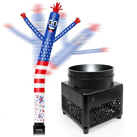 6FT American Flag 2 Inflatable Tube Man with Blower (5.5'' Diameter) and Built - in LED - goodeny