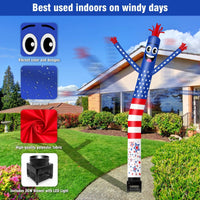 6FT American Flag 2 Inflatable Tube Man with Blower (5.5'' Diameter) and Built - in LED - goodeny