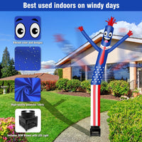 6FT American Flag Inflatable Tube Man with Blower (5.5'' Diameter) and Built - in LED - goodeny