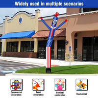 6FT American Flag Inflatable Tube Man with Blower (5.5'' Diameter) and Built - in LED - goodeny