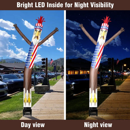 6FT Bald Eagle Inflatable Tube Man with Blower (5.5'' Diameter) and Built - in LED - goodeny