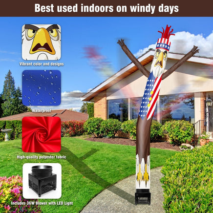 6FT Bald Eagle Inflatable Tube Man with Blower (5.5'' Diameter) and Built - in LED - goodeny