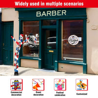 6FT Barber Shop Inflatable Tube Man with Blower (5.5'' Diameter) and Built - in LED - goodeny