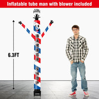 6FT Barber Shop Inflatable Tube Man with Blower (5.5'' Diameter) and Built - in LED - goodeny