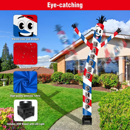 6FT Barber Shop Inflatable Tube Man with Blower (5.5'' Diameter) and Built - in LED - goodeny