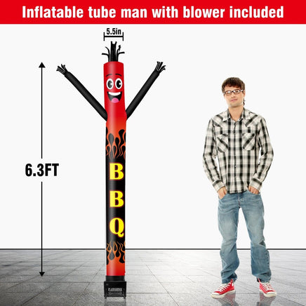 6FT BBQ Inflatable Tube Man with Blower (5.5'' Diameter) and Built - in LED - goodeny