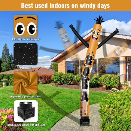 6FT Boba Inflatable Tube Man with Blower (5.5'' Diameter) and Built - in LED - goodeny