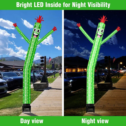 6FT Cactus Inflatable Tube Man with Blower (5.5'' Diameter) and Built - in LED - goodeny