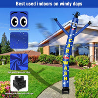 6FT Car Wash Inflatable Tube Man with Blower (5.5'' Diameter) and Built - in LED - goodeny