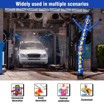 6FT Car Wash Inflatable Tube Man with Blower (5.5'' Diameter) and Built - in LED - goodeny