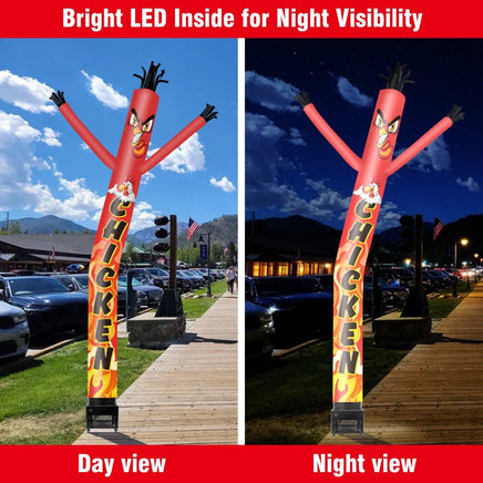 6FT Chicken Inflatable Tube Man with Blower (5.5'' Diameter) and Built - in LED - goodeny