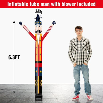 6FT Christmas Nutcracker Inflatable Tube Man with Blower (5.5'' Diameter) and Built - in LED - goodeny