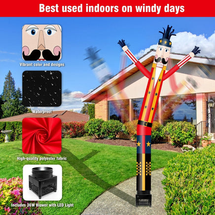 6FT Christmas Nutcracker Inflatable Tube Man with Blower (5.5'' Diameter) and Built - in LED - goodeny