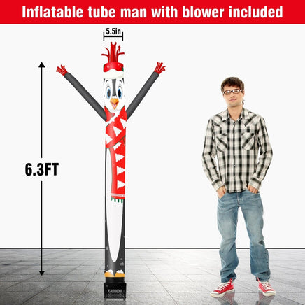 6FT Christmas Penguin Inflatable Tube Man with Blower (5.5'' Diameter) and Built - in LED - goodeny